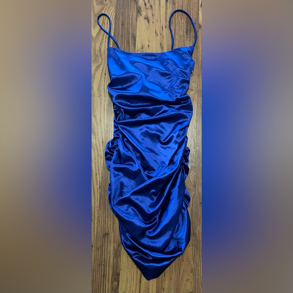 WINDSOR Cobalt Blue Satin Mini Dress